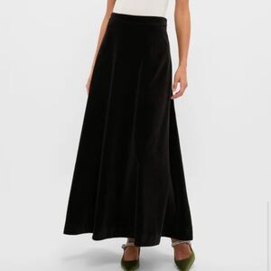 Black Velvet Maxi Skirt